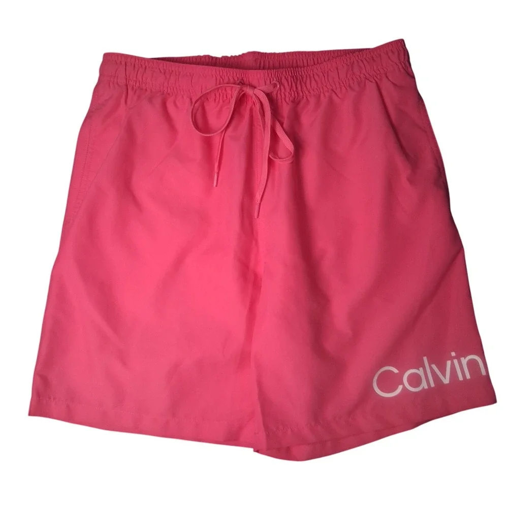 Calvin Klein Men's‎ Swim Shorts, Med, Pink, Pockets Galor